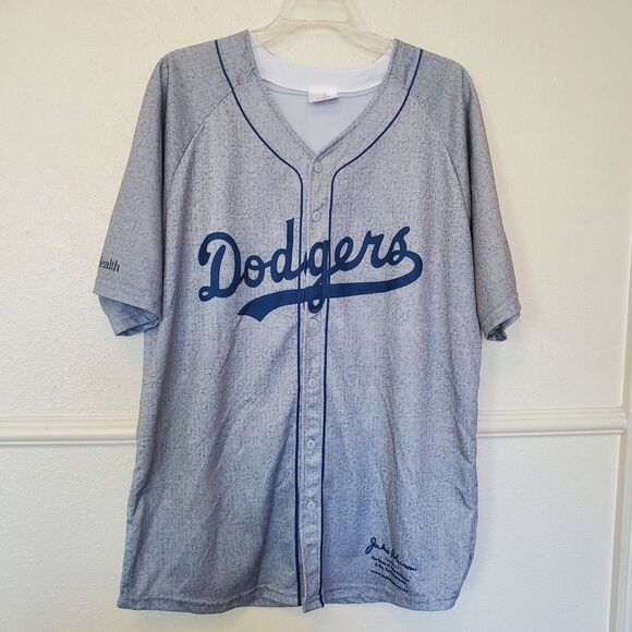 Dodgers Jersey XL Jackie Robinson #42 Gray Los Angeles LA Dodgers 75th Anniv MLB - Picture 1 of 16
